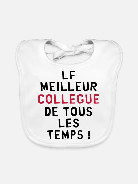 Collègue / Bureau / Travail / Collegue Entreprise - Bavoir bio Bébé - blanc - Devant