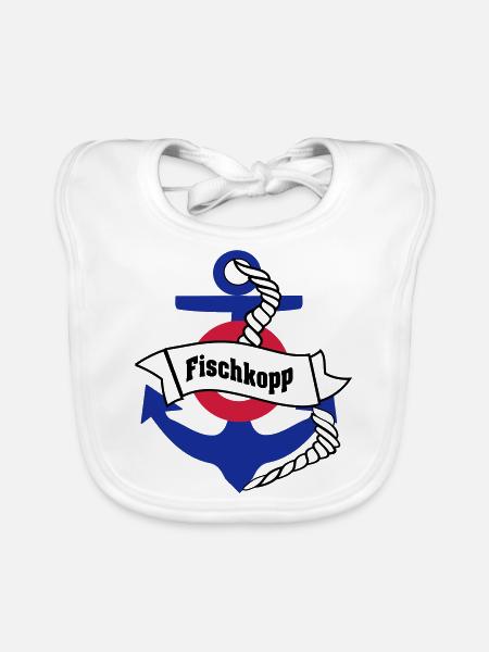 fischkopp - Baby Bio-Lätzchen - Weiß - Vorne