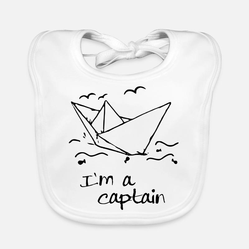 Je suis capitaine - Bavoir bio Bébé - blanc