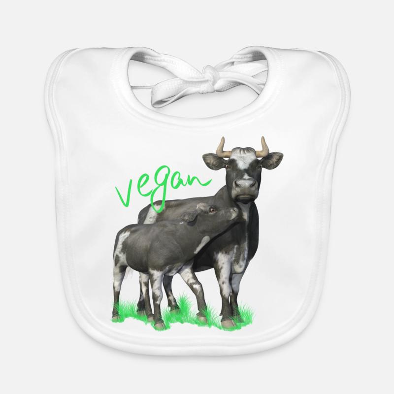 Kuh mit Kalb - vegan Baby Bio-Lätzchen
