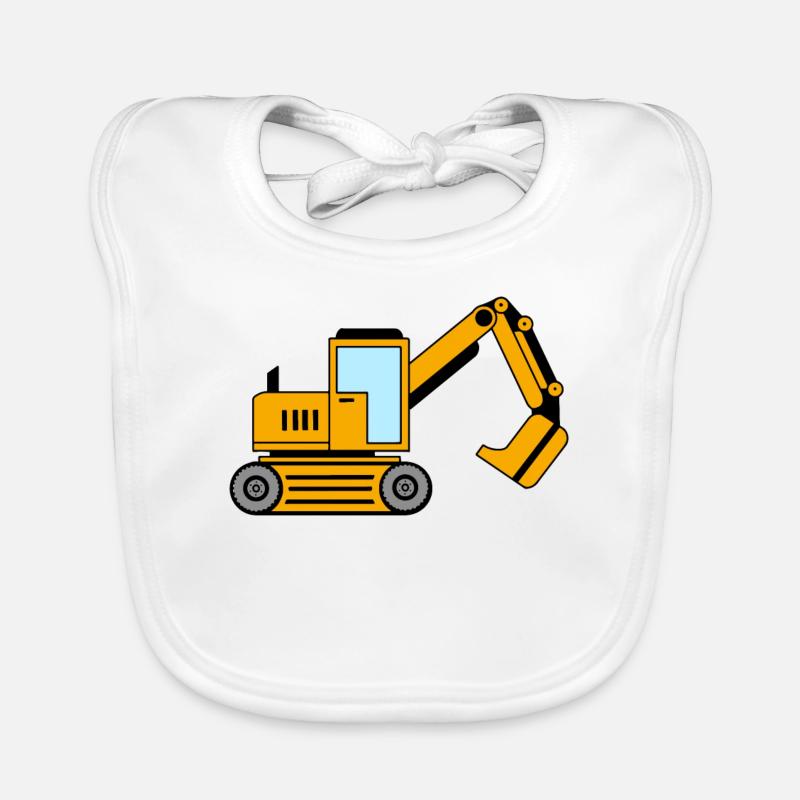 construction vehicle - digger Organic Baby Bibs