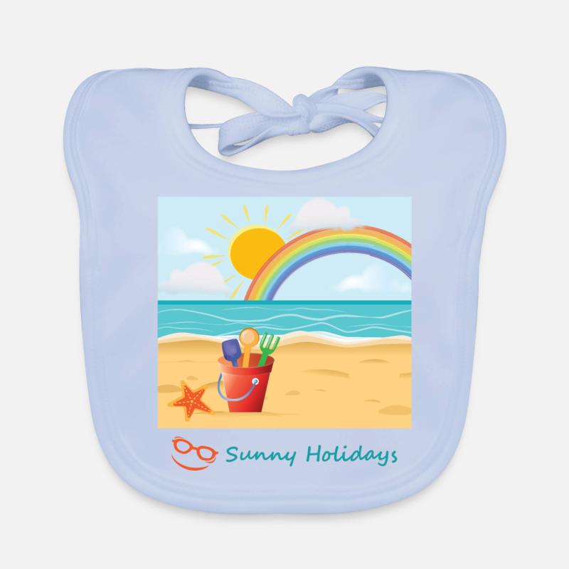 Vacances d'été à la plage, mer, sable et soleil Bavoir bio Bébé