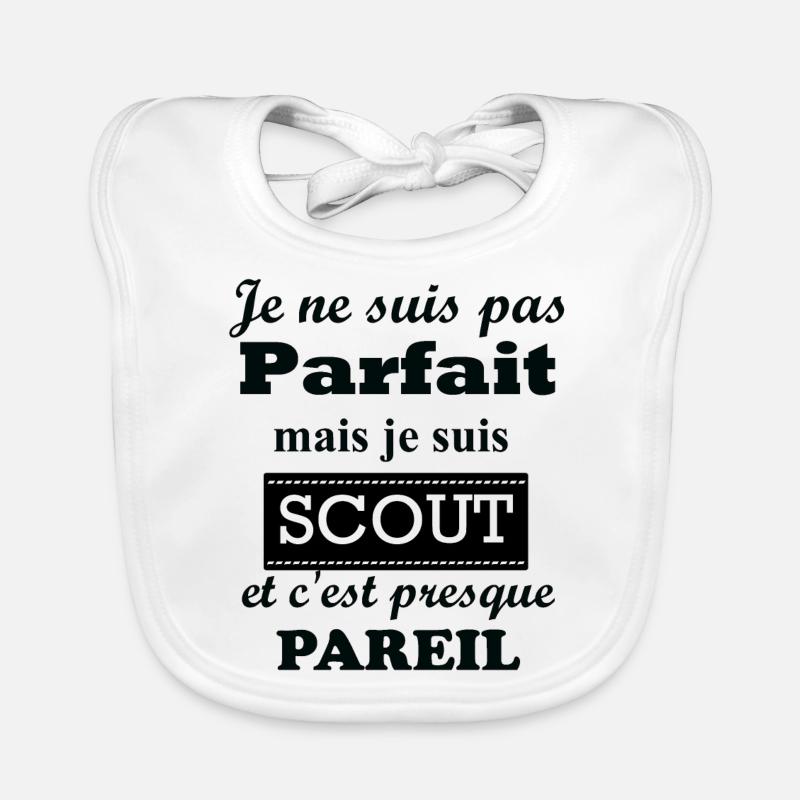 Je ne suis pas parfait mais je suis scout - Bavoir bio Bébé - blanc