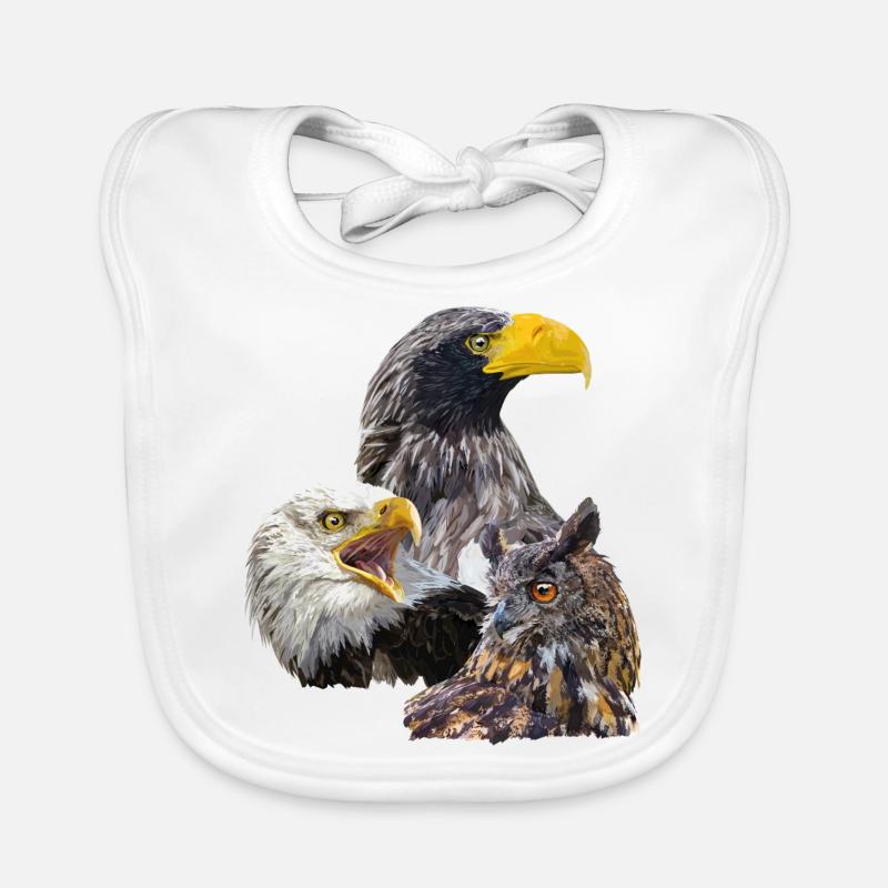 Pigargos und Eule Baby Bio-Lätzchen