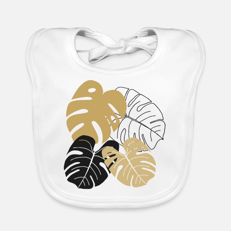 Monstera quitte le dessin au trait Bavoir bio Bébé