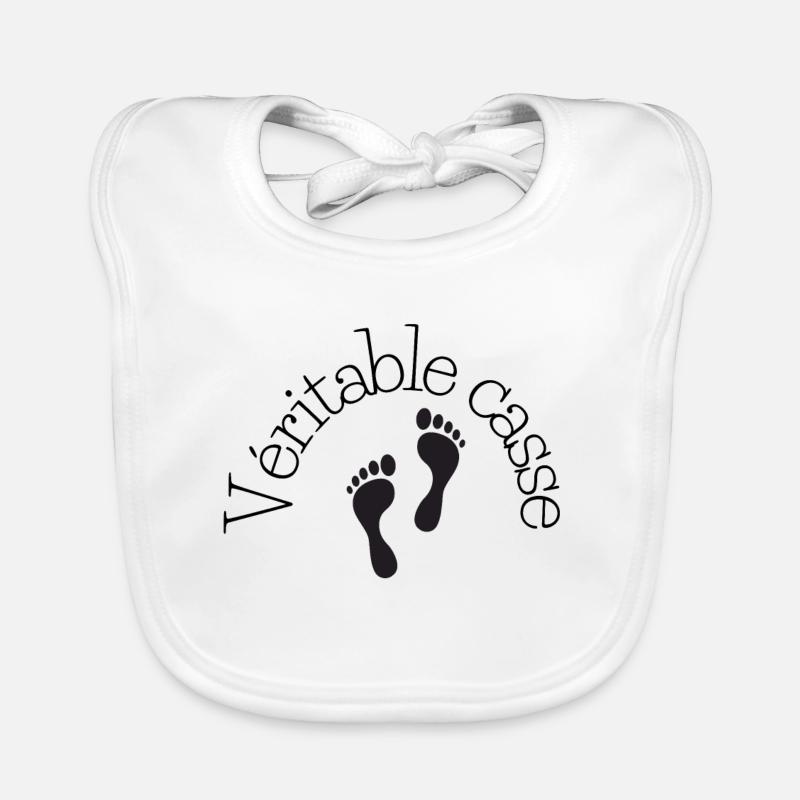 Véritable casse pied ! 👣 - Bavoir bio Bébé - blanc