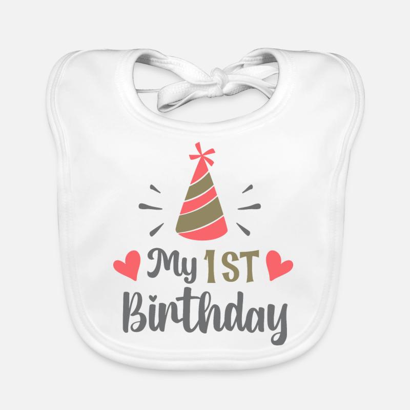 Mon 1er anniversaire - Bavoir bio Bébé - blanc