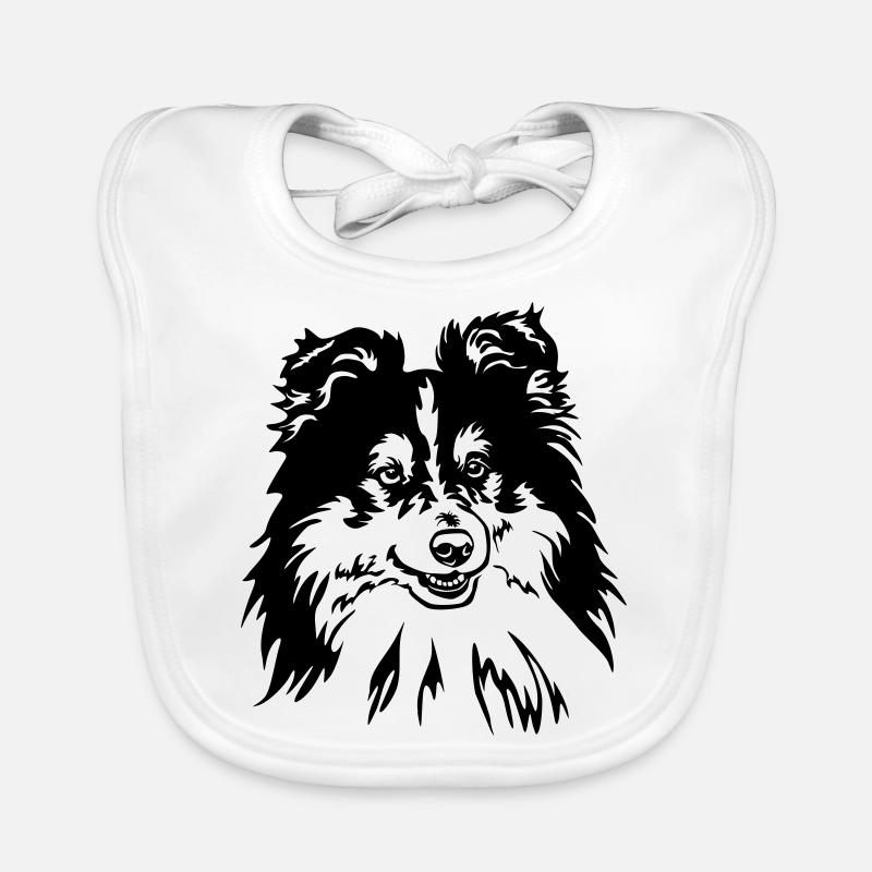 Sheltie Kopf Baby Bio-Lätzchen