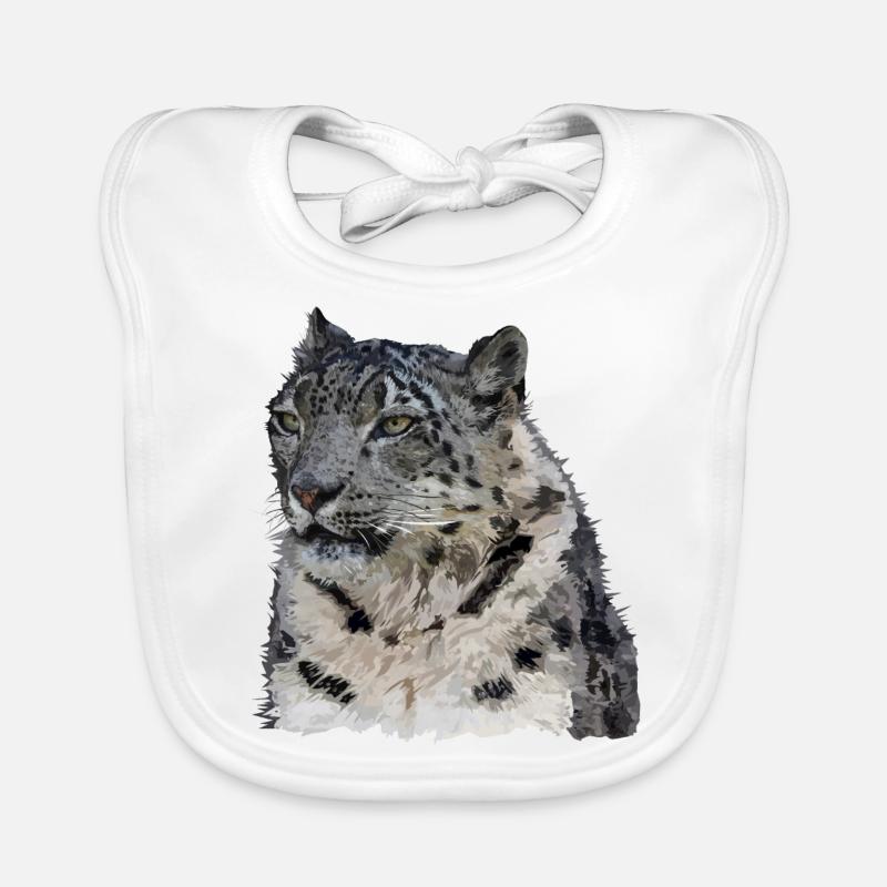 Snow leopard Organic Baby Bibs