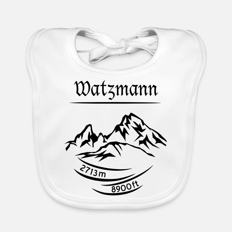 Le mont Watzmann, hauteur 2713 m déterminée - noir Bavoir bio Bébé