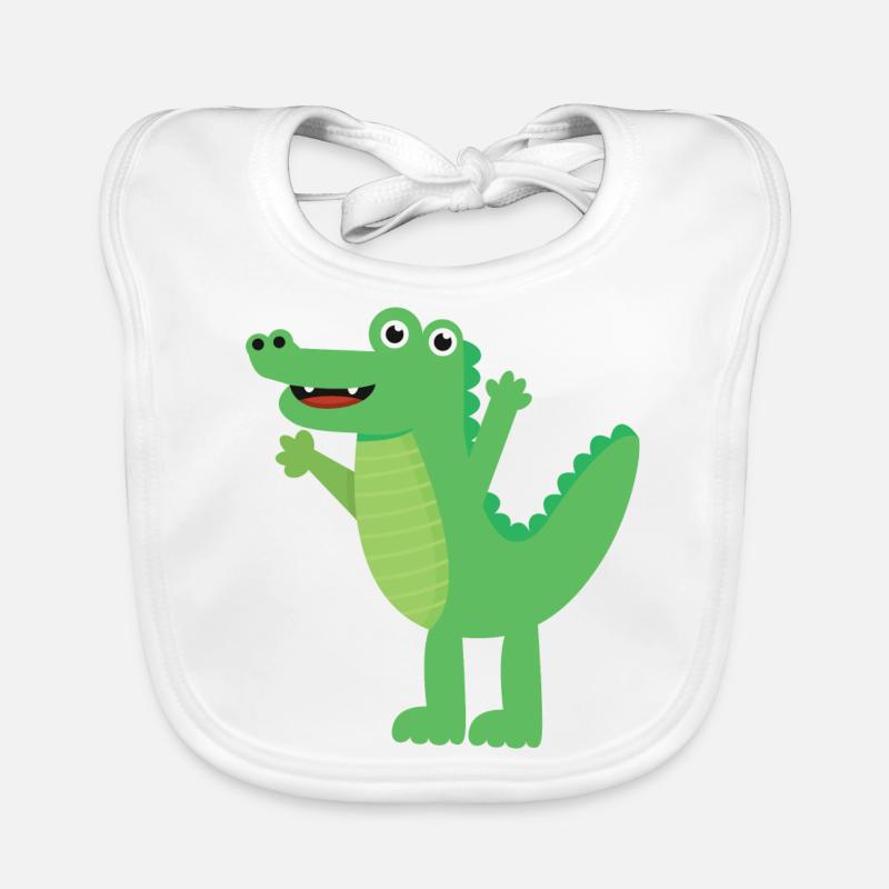 Crocodile - Bavoir bio Bébé - blanc
