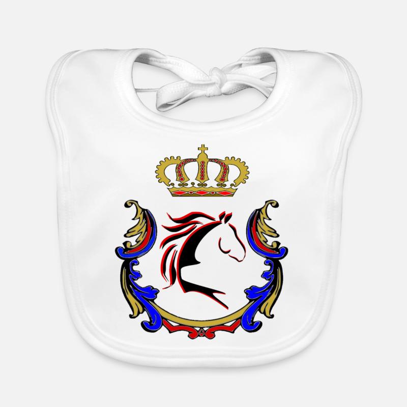 Pferd, Pferde, Pferd mit Ornament Baby Bio-Lätzchen