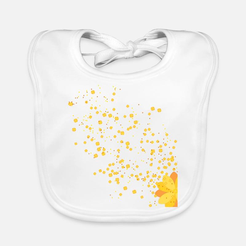 gelbe Blume - Baby Bio-Lätzchen - Weiß