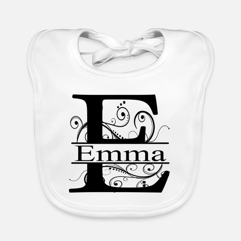 Monogramme avec le prénom Emma Bavoir bio Bébé