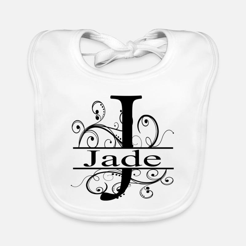 Monogram with the first name Jade Organic Baby Bibs