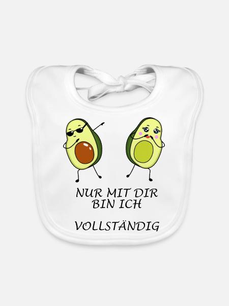 Ich bin nur mit dir vollständig! - Baby Bio-Lätzchen - Weiß - Vorne