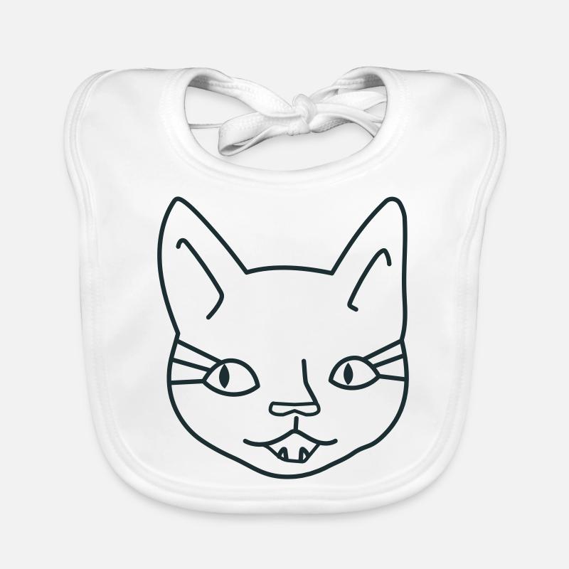 visage de fille chat Bavoir bio Bébé