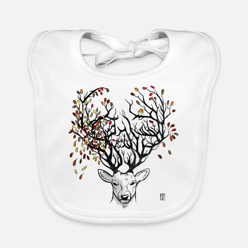 L'automne - Bavoir bio Bébé - blanc