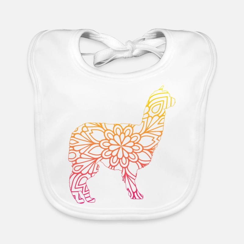 Alpaca Mandala Organic Baby Bibs