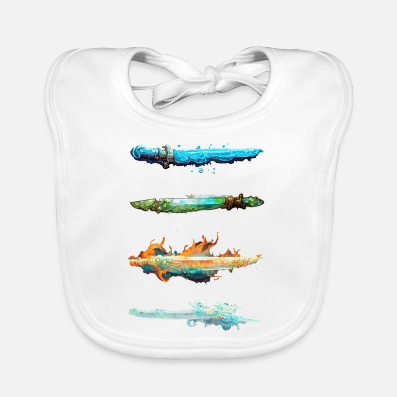 Four Elements Swords Organic Baby Bibs