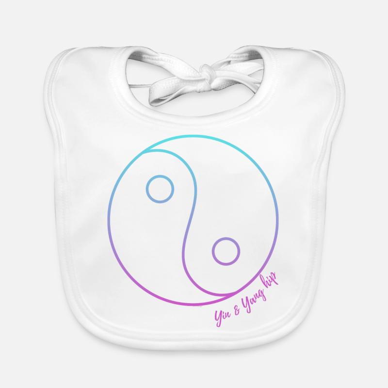 Yin et yang hanche - Bavoir bio Bébé - blanc