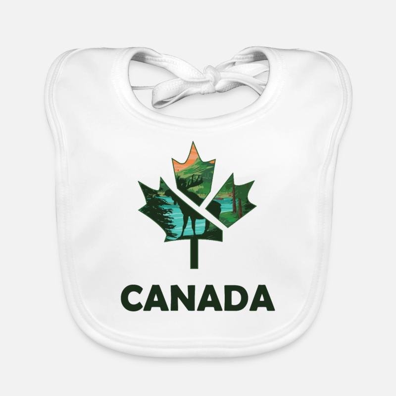 Canada Leaf Design Kanada Blatt Artwork Elch Ahorn Baby Bio-Lätzchen
