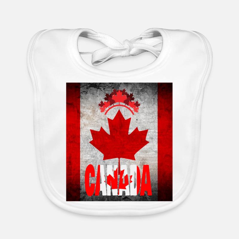 Canada, maple leaf. Organic Baby Bibs