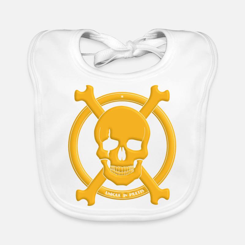 Crâne de pirate - Bavoir bio Bébé - blanc