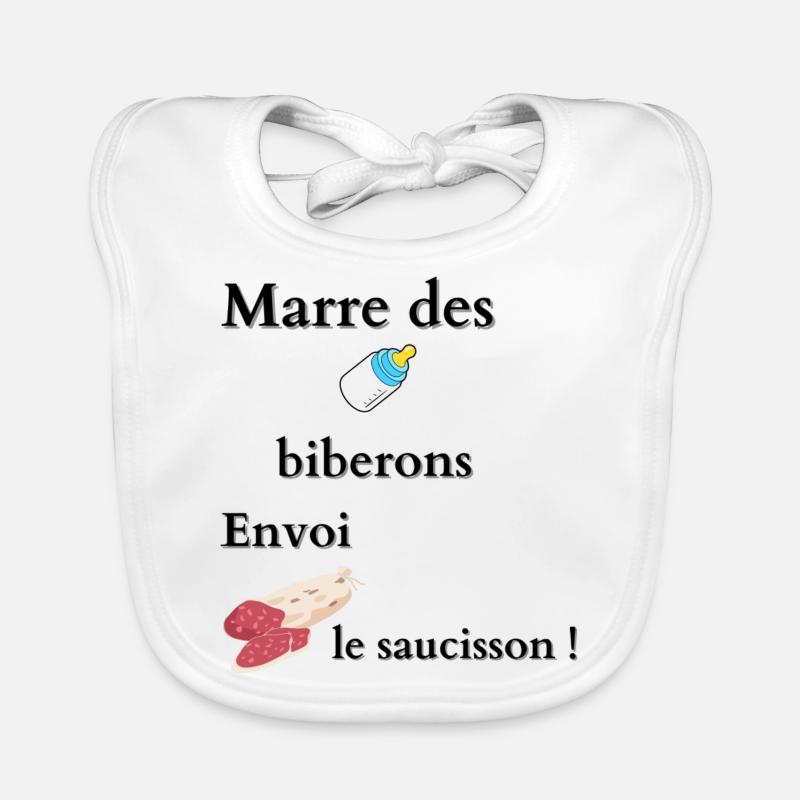 Vive le saucisson ! - Bavoir bio Bébé - blanc