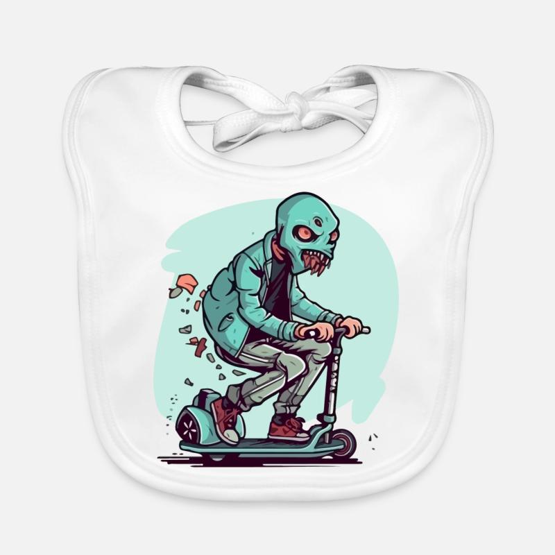 Das Monster auf dem Roller Baby Bio-Lätzchen