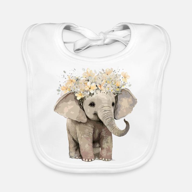 éléphant mignon Bavoir bio Bébé