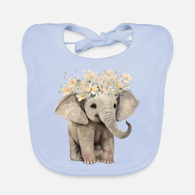 cute elephant Organic Baby Bibs