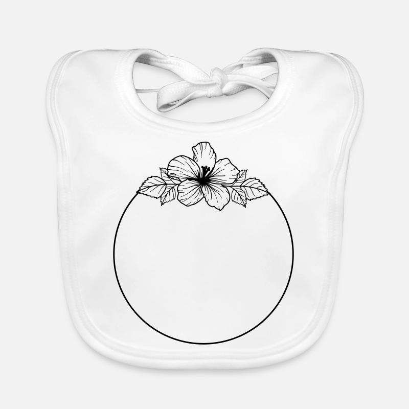 Hibiscus Boho Blume Handgemalt Baby Bio-Lätzchen
