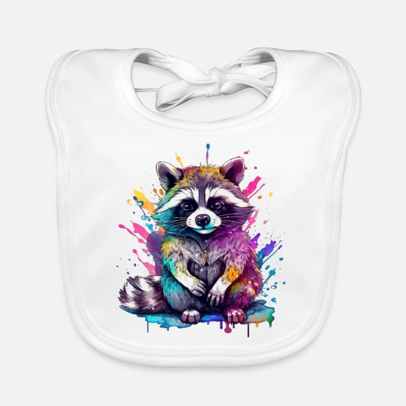 Raton laveur coloré Bavoir bio Bébé