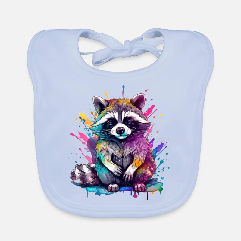 Bunter Waschbär Baby Bio-Lätzchen