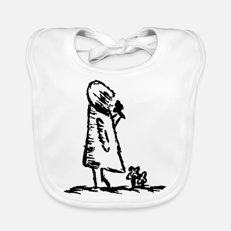 Mädchen mit Blume Baby Bio-Lätzchen