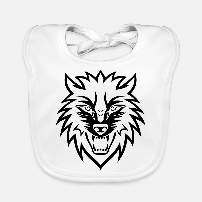 Wolf Wolfskopf Symbol Logo Baby Bio-Lätzchen