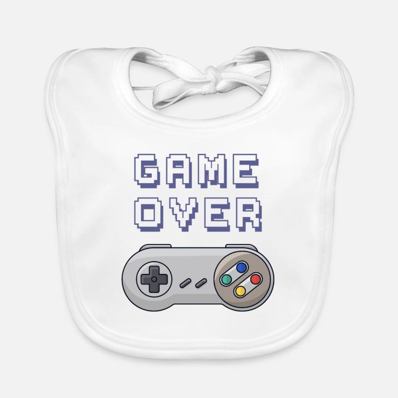 Game Over Retro-Gaming-Controller Baby Bio-Lätzchen
