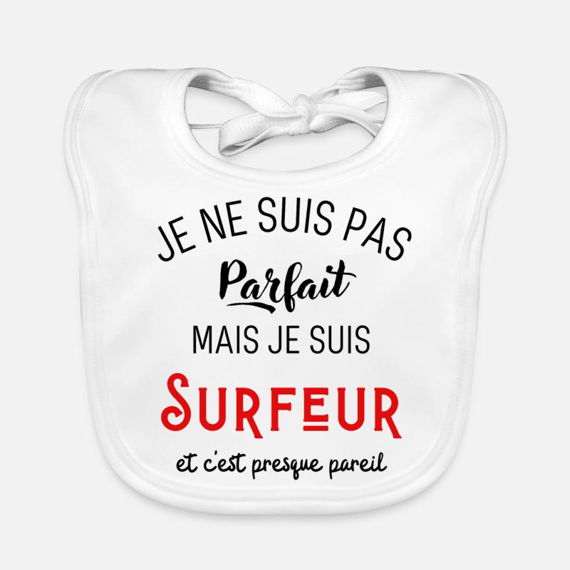 Pas parfait mais surfeur Bavoir bio Bébé