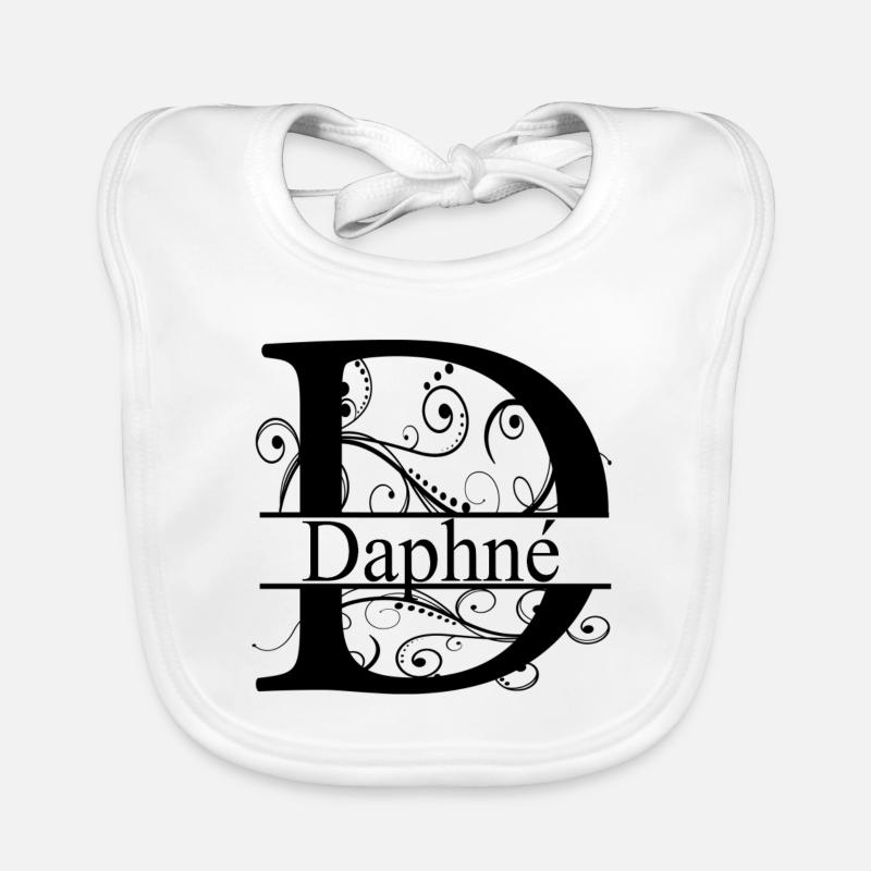 Monogram with the name Daphne Organic Baby Bibs