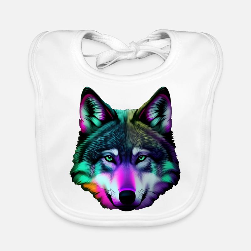 Bunter Wolf Baby Bio-Lätzchen