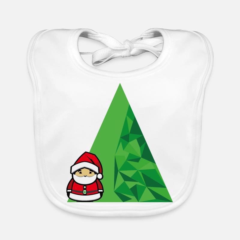Geometric Tree and Santa Claus Organic Baby Bibs