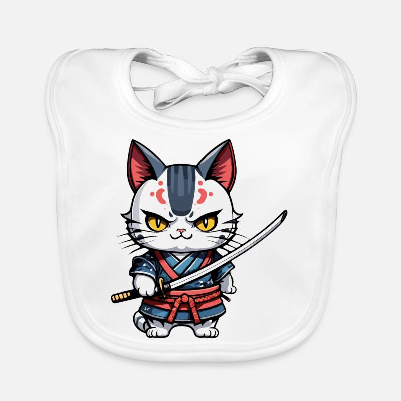 Samurai-Katze #27 Baby Bio-Lätzchen