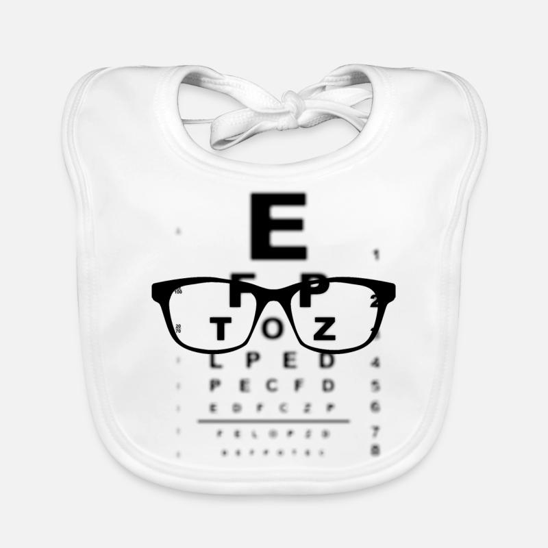 New glasses eye test chart Organic Baby Bibs