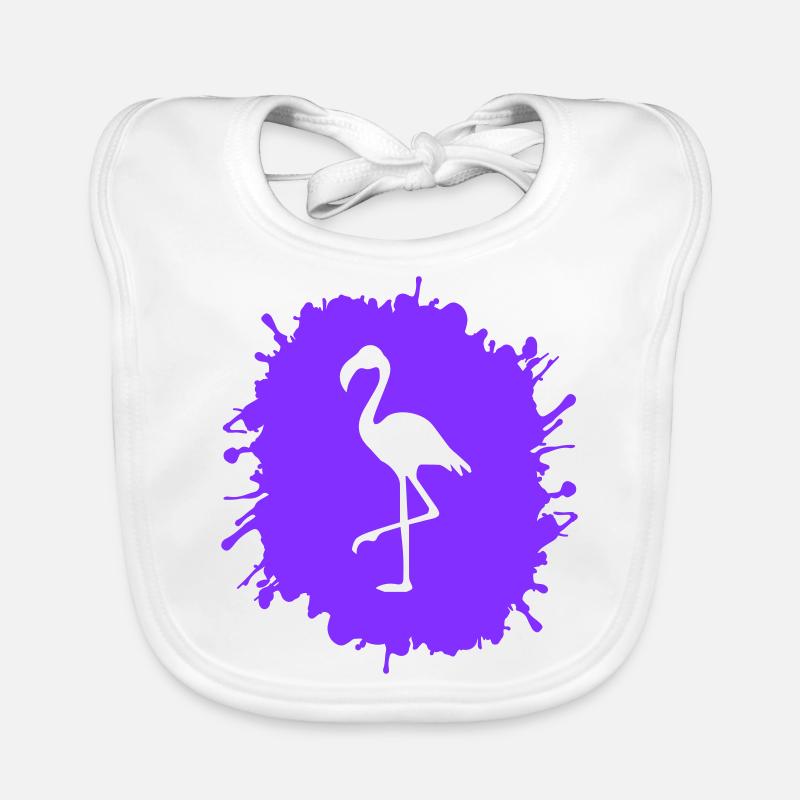 Flamingo Splatter Organic Baby Bibs