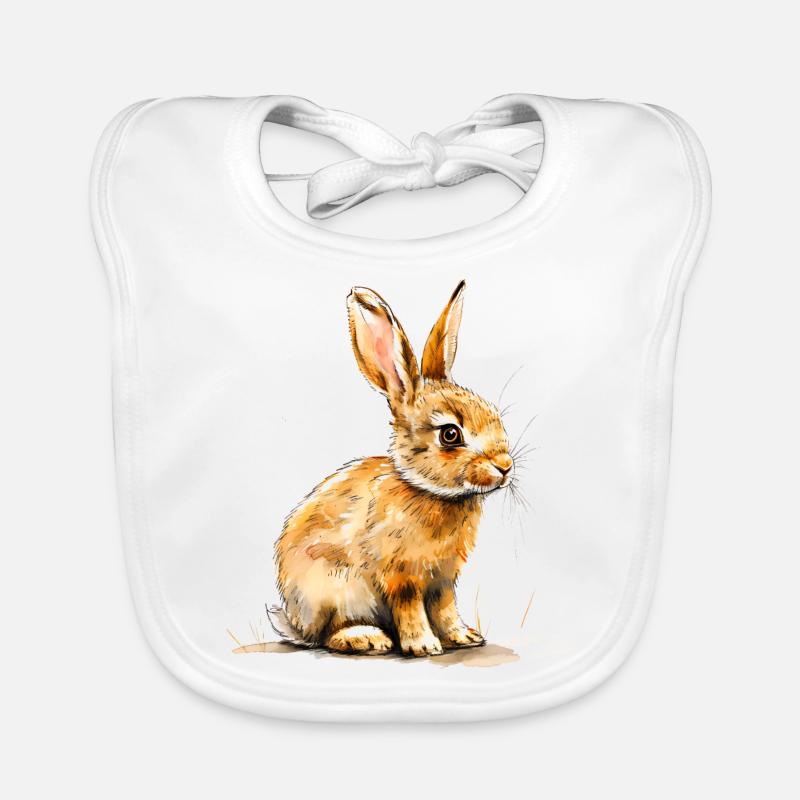 Lièvre ou lapin ? Bavoir bio Bébé