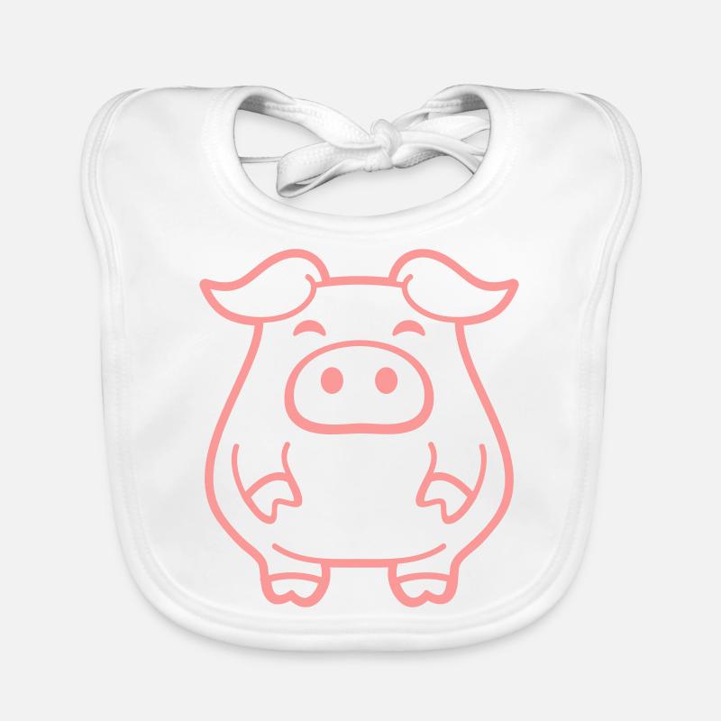 Petit Mignon Cochon Dick Cochon Animal Amour Bavoir bio Bébé