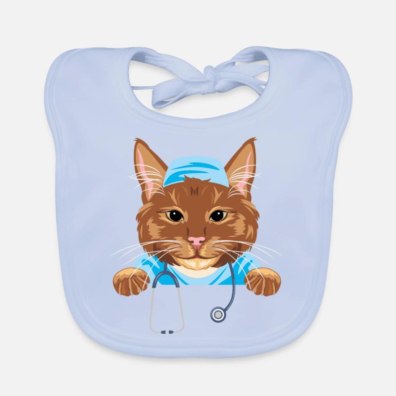 Mignon chat roux docteur Bavoir bio Bébé