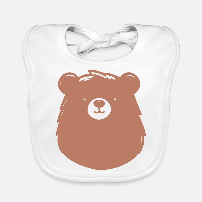 Simple bear in a flat handle Organic Baby Bibs