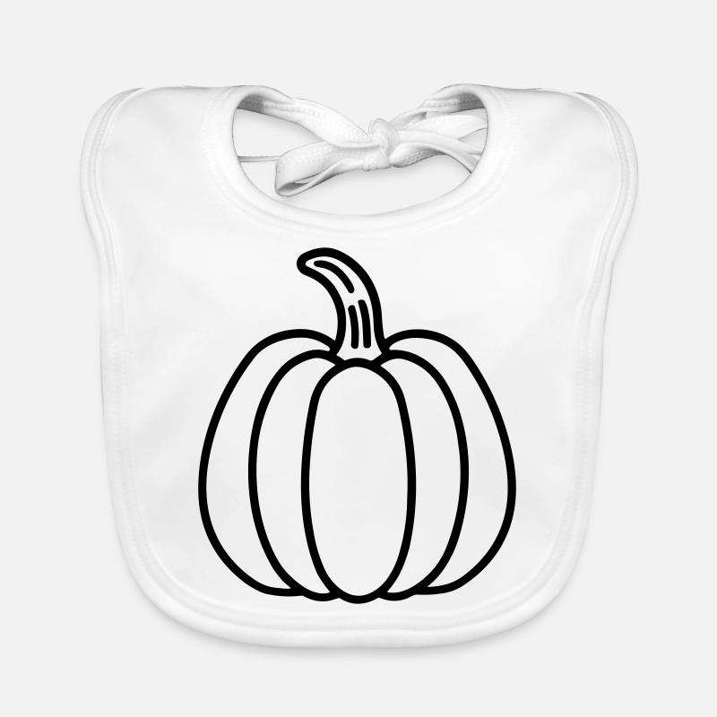 citrouille - Bavoir bio Bébé - blanc